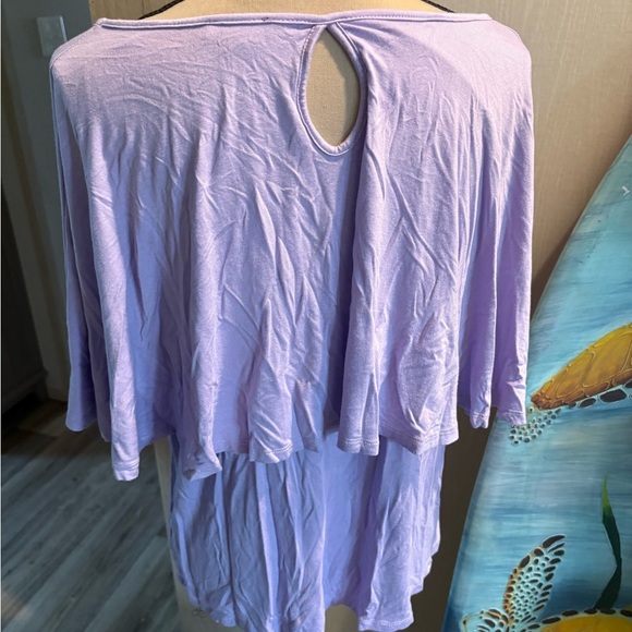 IMAN Purple Relaxed Blouse with Elbow-Length Sleeves - Picture 3 of 6